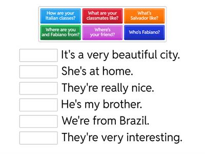 Match the questions and the answers