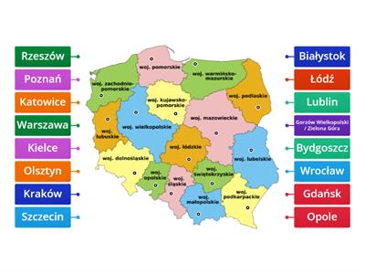 Województwa Polski i ich stolice - GEOGRAFIA