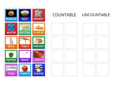 UNCOUNTABLE AND COUNTABLE NOUNS