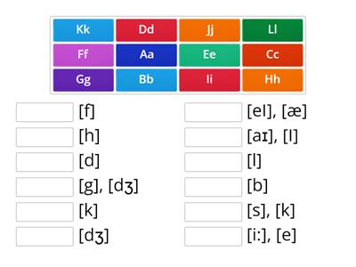 Alphabet letters and sounds A-L