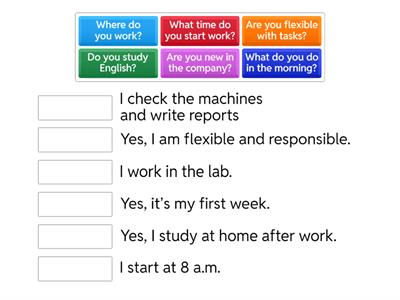 Match Questions & Answers - Simple Present