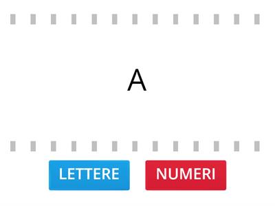 LETTERE - NUMERI