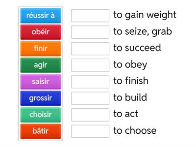 Regular French IR Verbs 