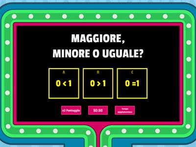 MAGGIORE - MINORE - UGUALE