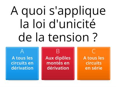 Loi d'unicité de la tension