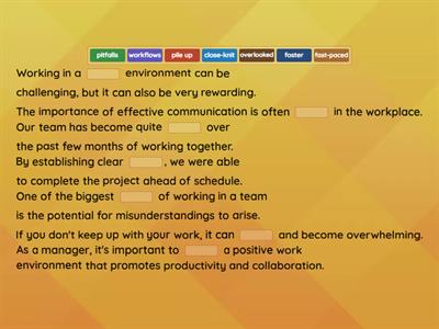 Teamwork Essentials - Sentences completion