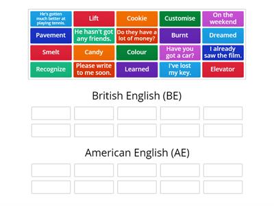 British English OR American English