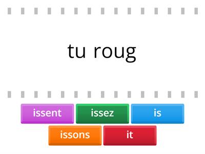 Verbes du 2ème groupe (correspondances)
