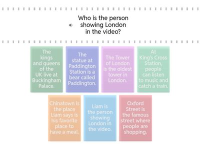 Beehive 3 - Unit 2 - Culture video - Find the match