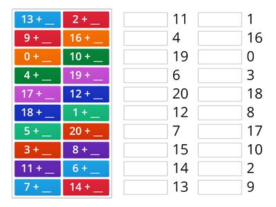  Number Bonds to 20