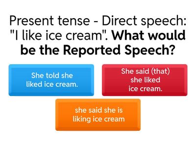 REPORTED SPEECH - 8th Grade