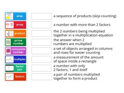 Factors & Multiples Vocabulary