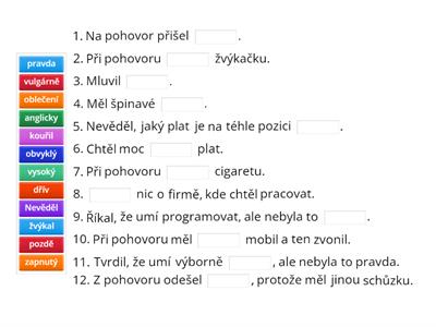 L22 - chyby na pohovoru