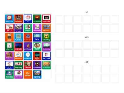 Prepositions of time in/on/at 