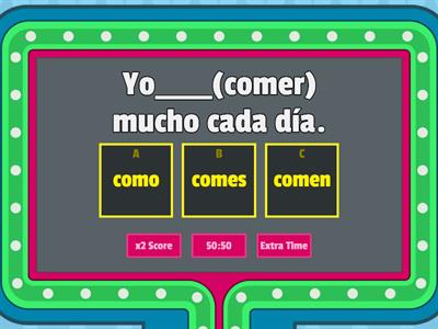 REGULAR ER/IR Verbs Spanish