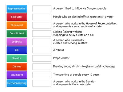 EA: Legislative Branch - Vocabulary 