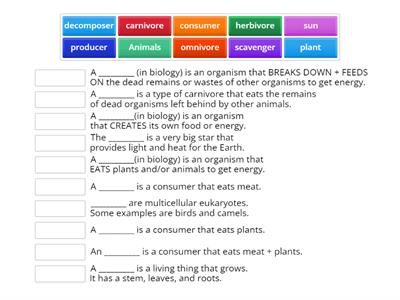 Unit 7: Ecosystems / Vocab, Part 2