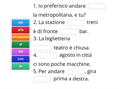 Preposizioni (Lezione 5, Grammatica, pag. 149 n.8)