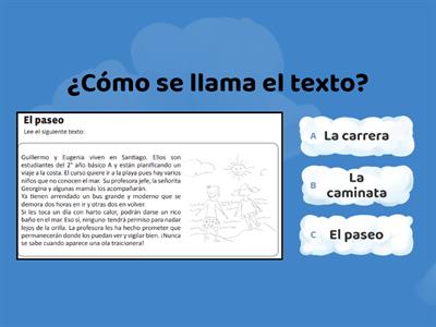 COMPRENSION LECTORA - El paseo