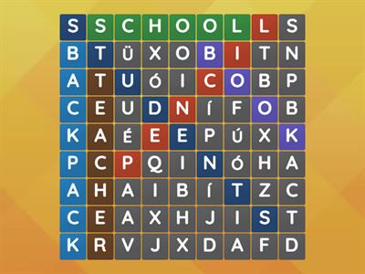 Sopa de letras ingles