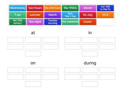 Prepositions of time
