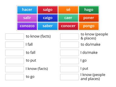 F2 irregular yo forms in the infinitive and yo form