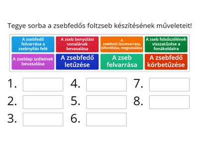 Műveleti sorrend készítése 