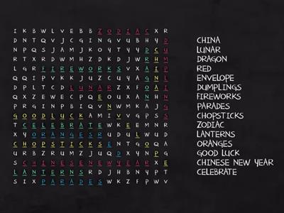 Chinese New Year Word Search