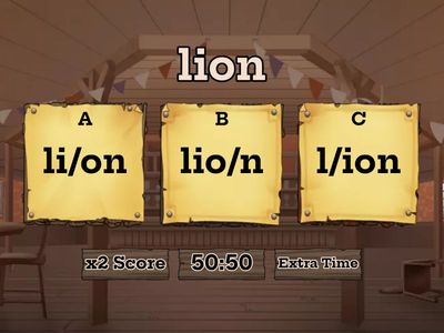 lion words syllable division