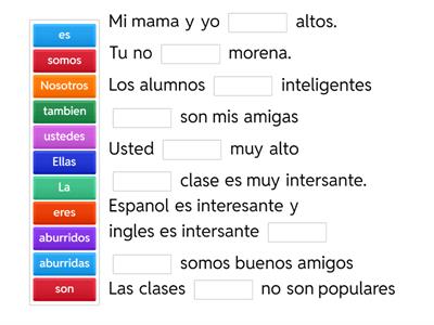 spanish 1 chapter 2 ser