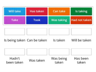 Match the verbs and the passive