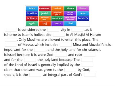  The jewish, islam and Christian religion quiz