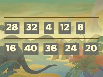 Multiplication: 4 - skip count