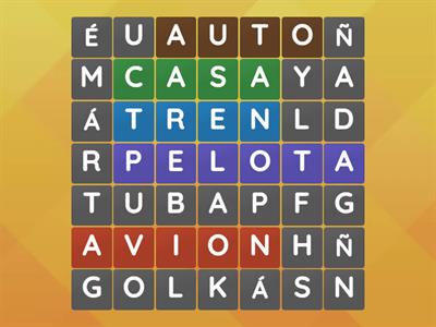 sopa de letras objetos