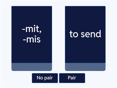 Pair the Latin Roots