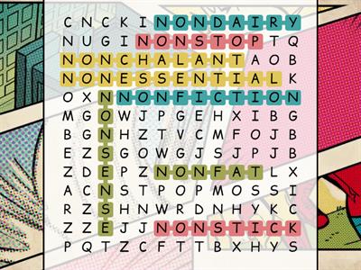 Prefix non- Wordsearch