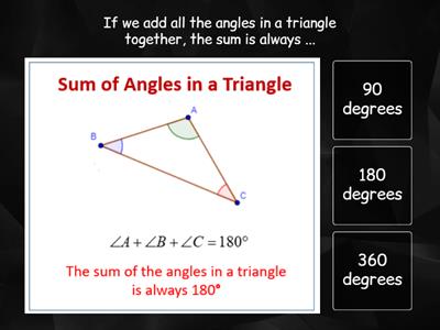 Angle Sum of a Triangle