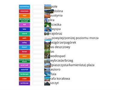 ŚWIAT PRZYRODY (Krajobraz)-repetytorium ósmoklasisty A2+/B1(Pearson) klasa 8 