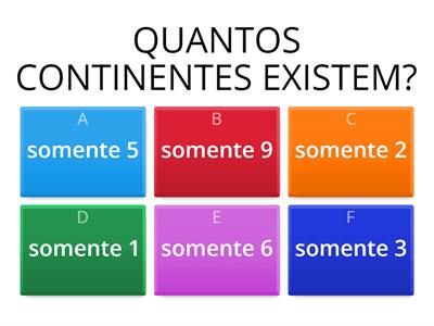 QUIZ DE ILHAS E CONTINENTES 