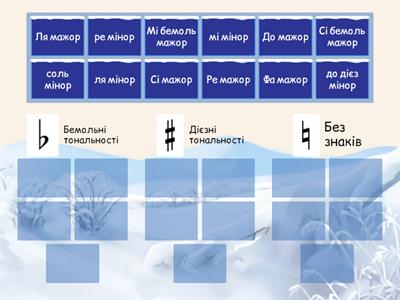 Зимові ігри. Знаки в тональності