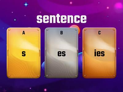 Plural endings quiz -s, -es, -ies