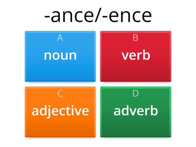 Suffix + Part of Speech 