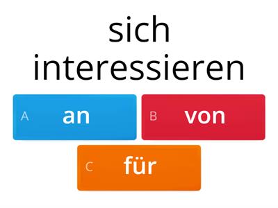 Verben mit Präpositionen. Deutsch A2