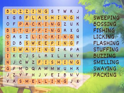 Suffix -ing // Wordsearch