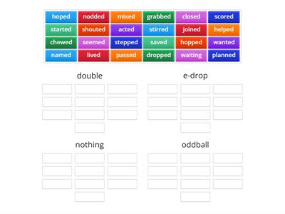 sort 5 adding -ed to words
