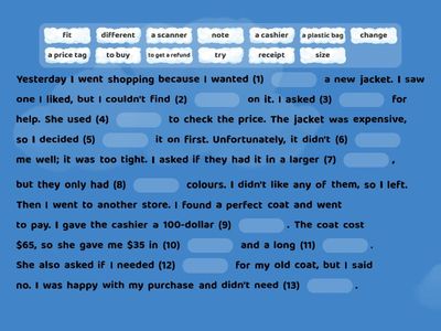 Complete the text (A1)