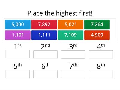 Math Ordering Numbers