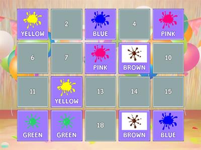 Memory game-colors
