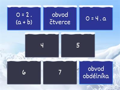 Vzorce obvod a obsah čtverce a obdélníku