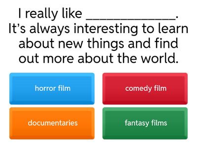 Grade 7 - Film genres